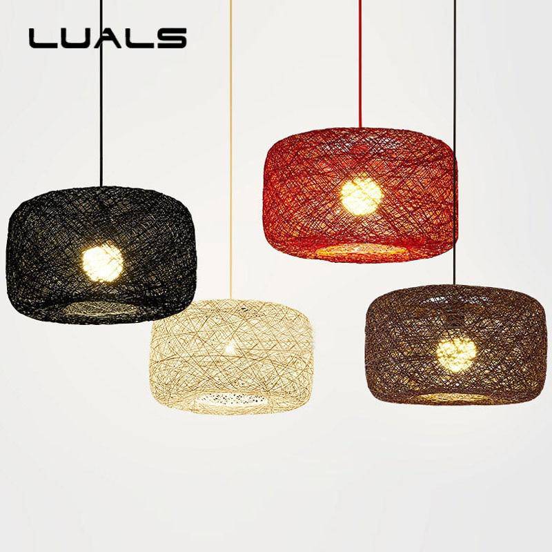 Suspension LED en tissu de couleur Country - vue 3 sur 8
