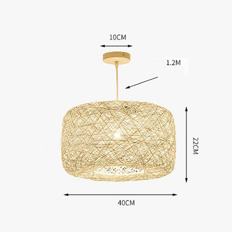 Suspension LED en tissu de couleur Country - vue 4 sur 8