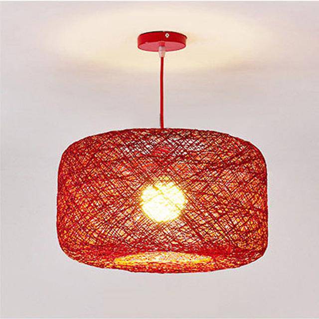 Suspension LED en tissu de couleur Country - vue 8 sur 8
