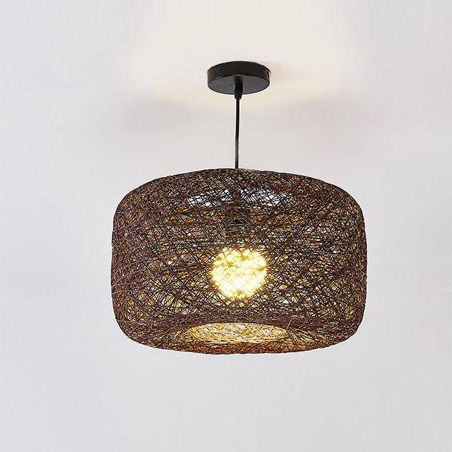 Suspension LED en tissu de couleur Country - vue 7 sur 8