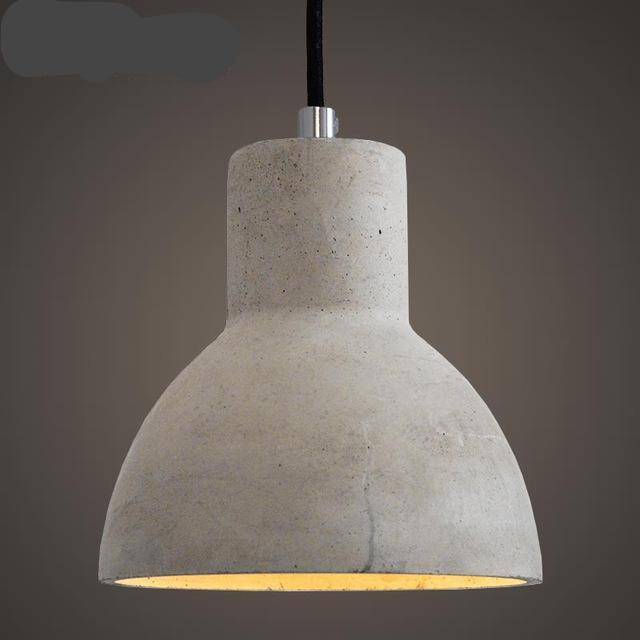 Suspension design LED en ciment (plusieurs formes)