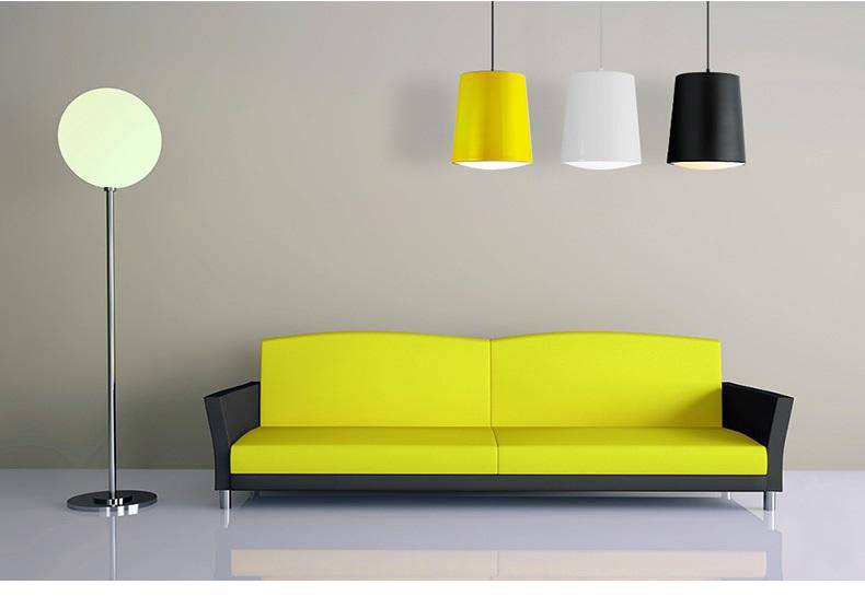 Suspension moderne LED cylindre en aluminium de couleur - vue 5 sur 8