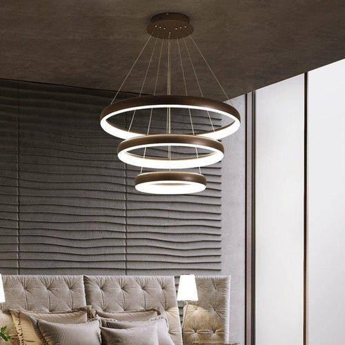 Lustre design LED avec anneaux arrondis