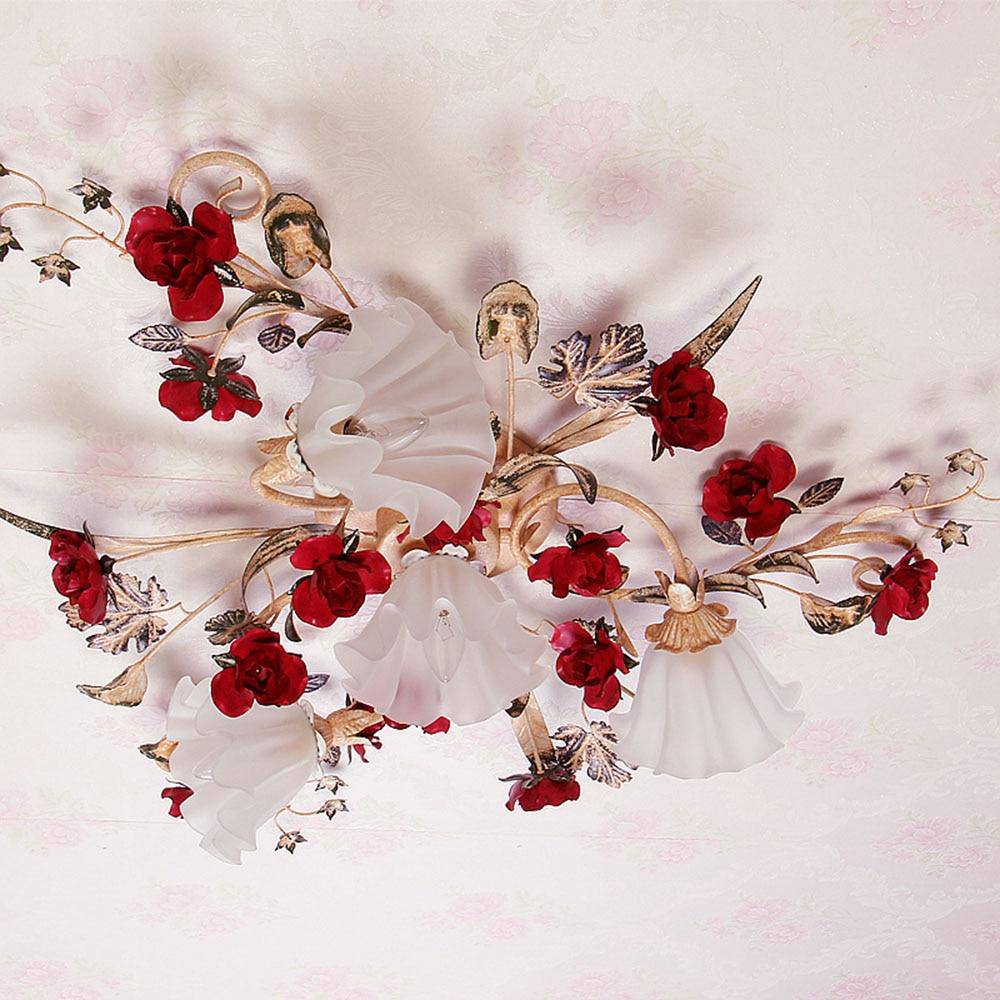Plafonnier LED avec fleurs en verre Mount - vue 3 sur 7