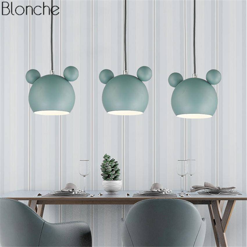Suspension design à LED en forme de Mickey Mouse coloré - vue 5 sur 11