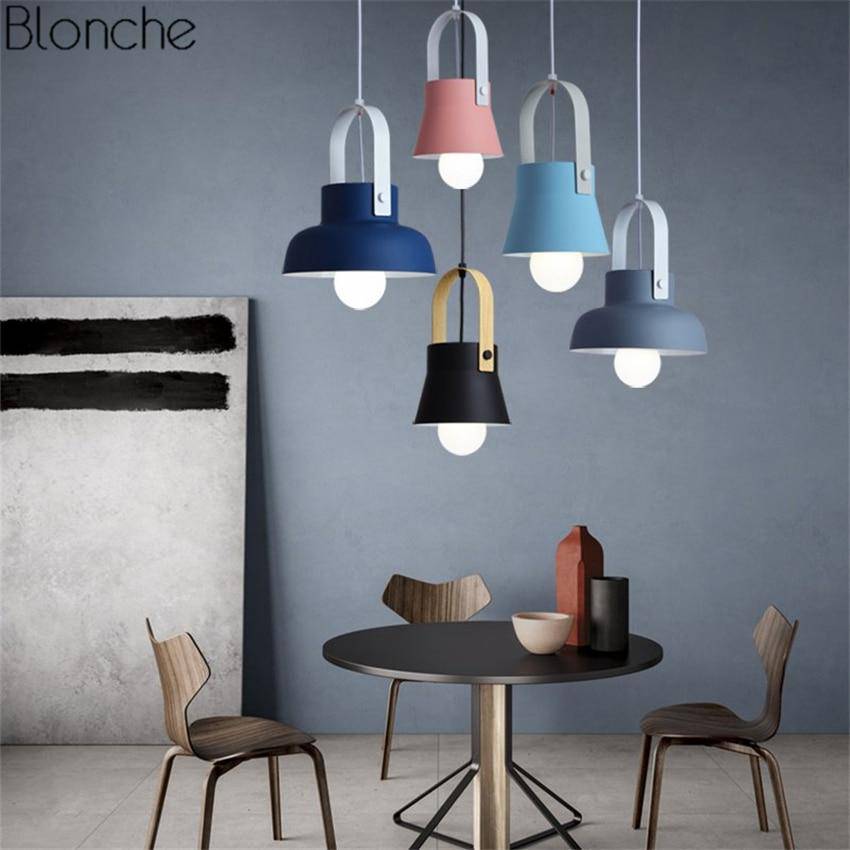 Suspension design en métal à LED Macaron - vue 3 sur 19