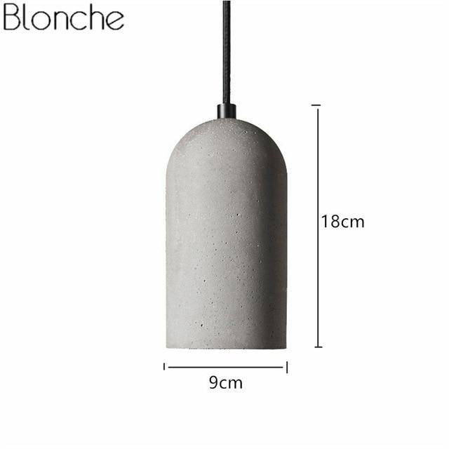 Suspension LED design vintage en ciment arrondie Pipe