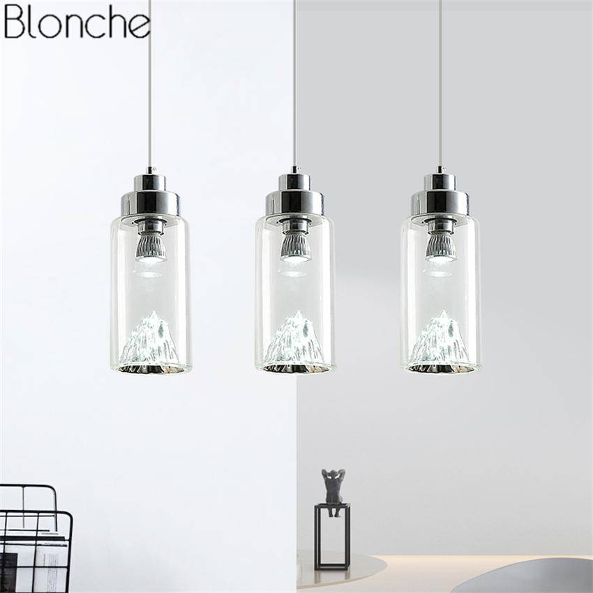 Suspension design à LED en verre Iceberg (or ou argent) - vue 3 sur 7
