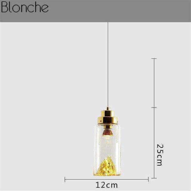 Suspension design à LED en verre Iceberg (or ou argent)