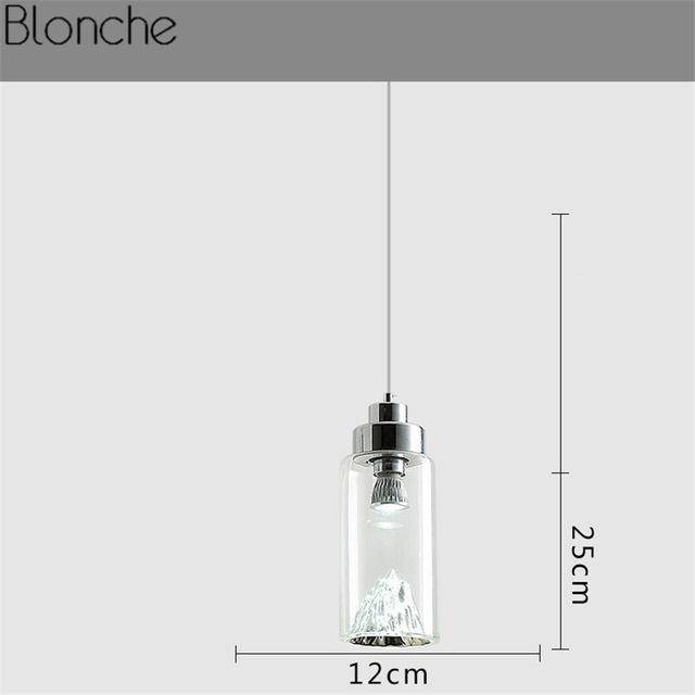Suspension design à LED en verre Iceberg (or ou argent)