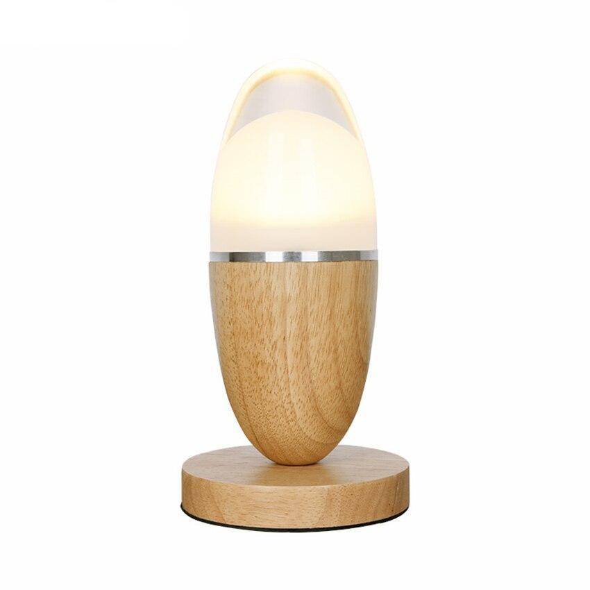 Lampe à poser moderne LED en bois style Egg - vue 4 sur 4