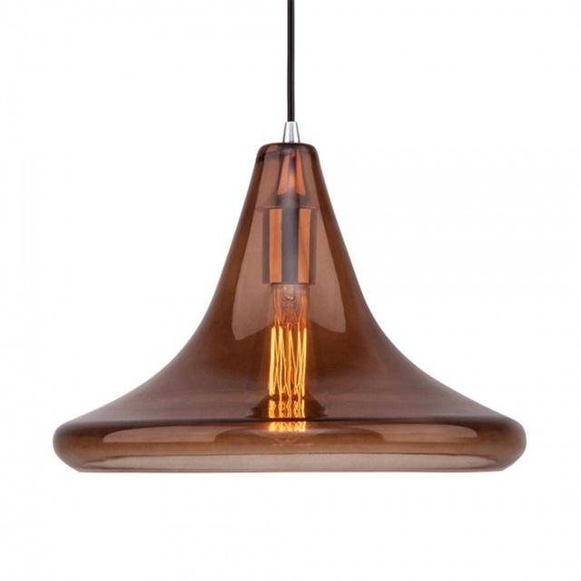 Suspension design en verre triangulaire à LED - vue 4 sur 6