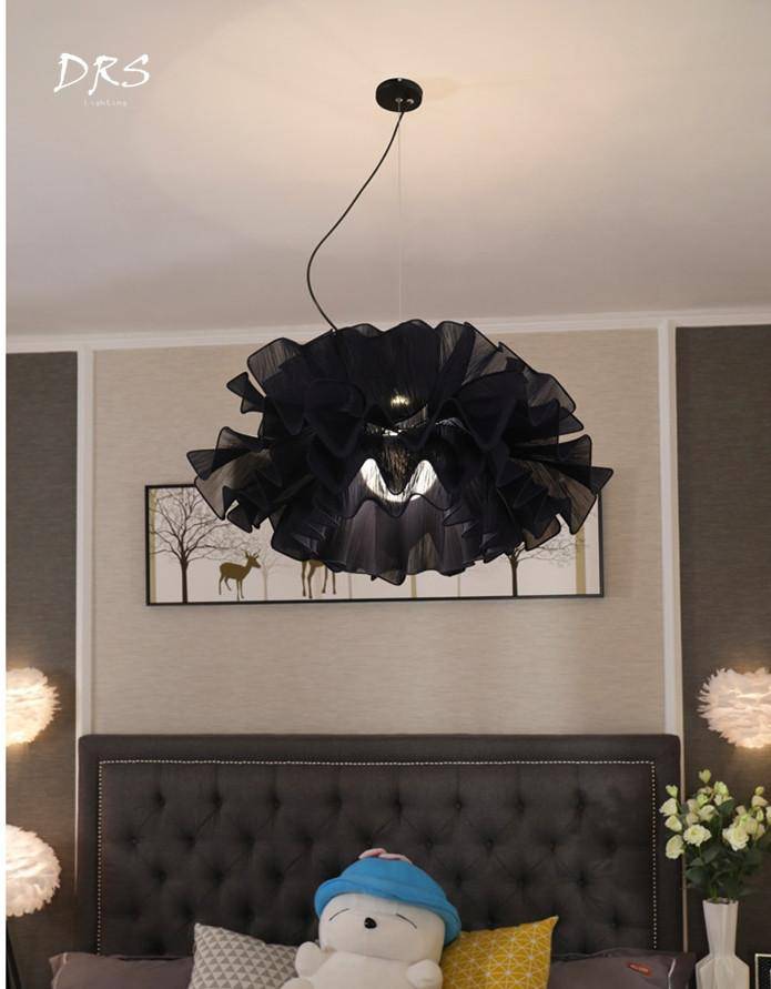 Lustre design grosse fleur de tissu colorée Danish - vue 5 sur 5