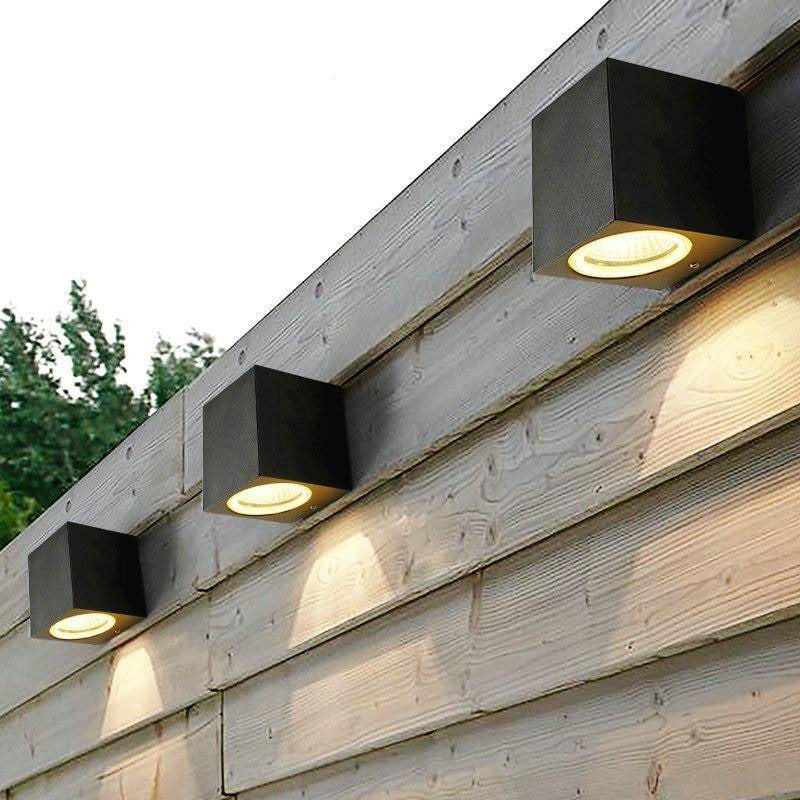 Applique extérieur spots LED en aluminium cubique - vue 3 sur 3