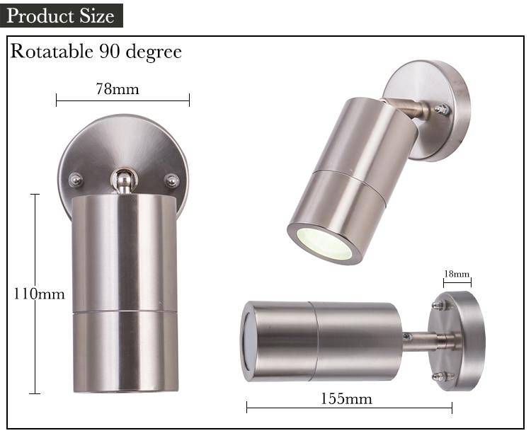 Applique extérieur LED chromée ajustable Mounted