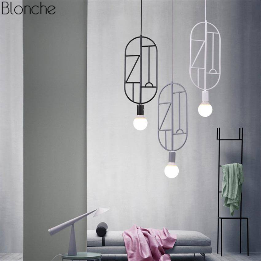 Suspension design moderne à LED formes colorées - vue 4 sur 5