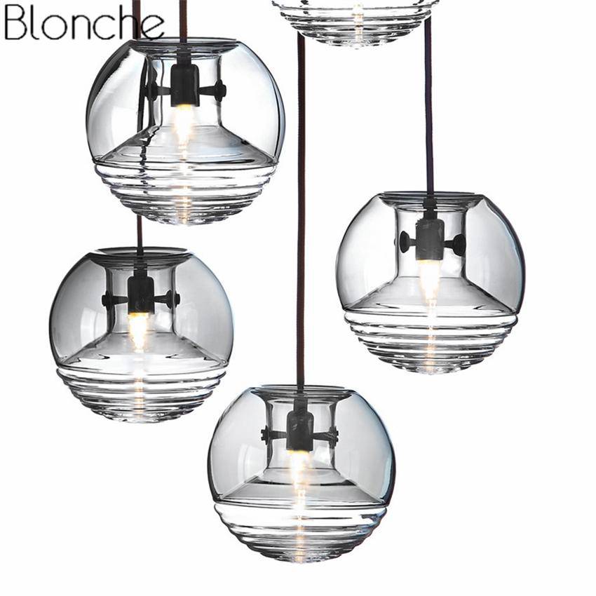 Suspension design boule en verre fumé Flask - vue 4 sur 7