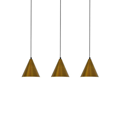 Suspension design doré en forme de cône Luxe