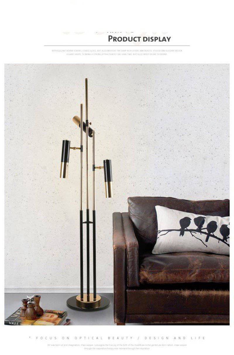 Lampadaire design LED tripes pied et lampes dirigeables Floor - vue 7 sur 6