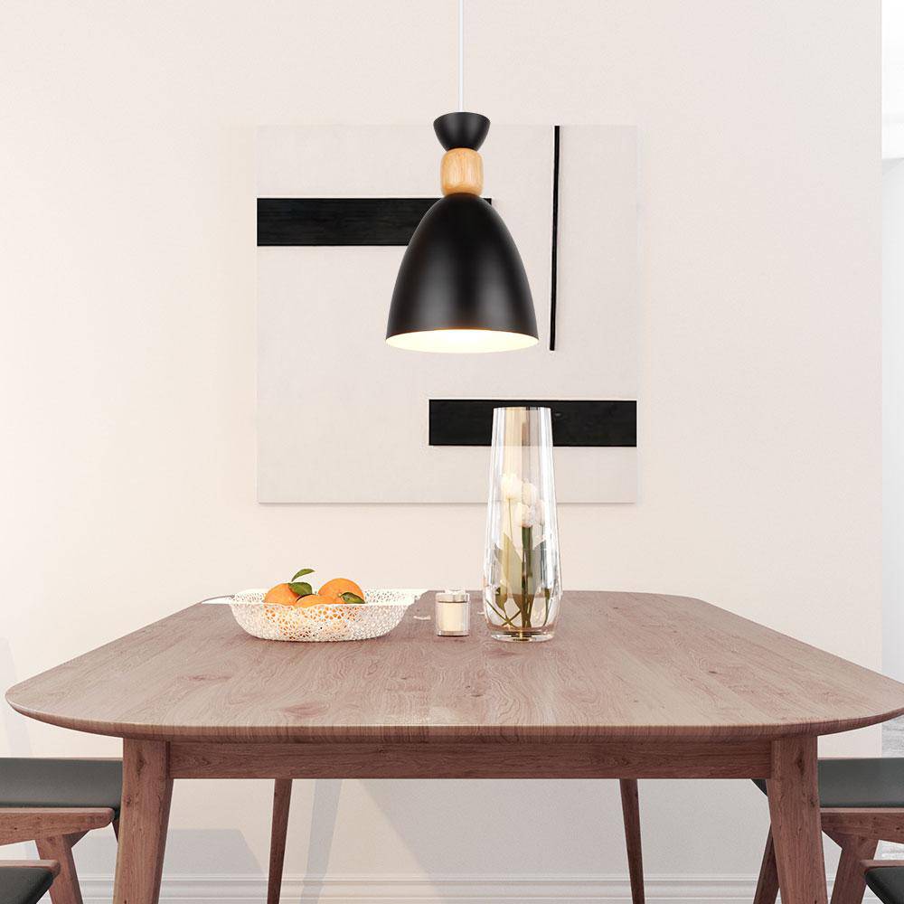 Suspension design LED en métal et bois Wood - vue 3 sur 8