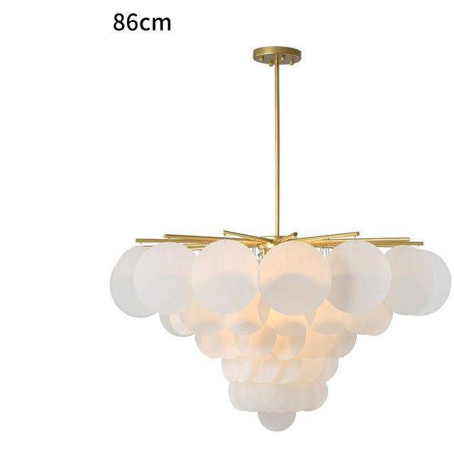 Lustre design avec branches dorées et boules en verre Vertigo