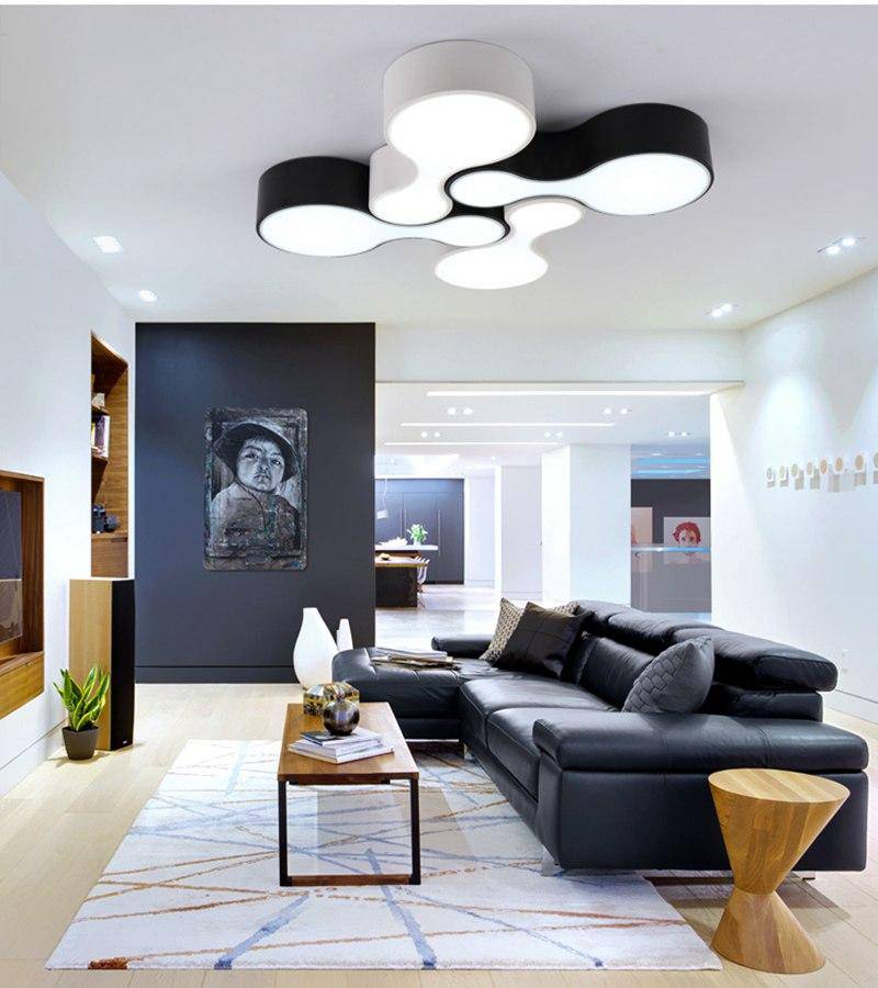 Plafonnier LED moderne arrondis imbriqués - vue 5 sur 8