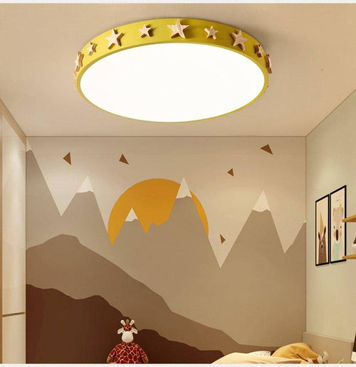 Plafonnier LED de couleurs avec étoiles dorées