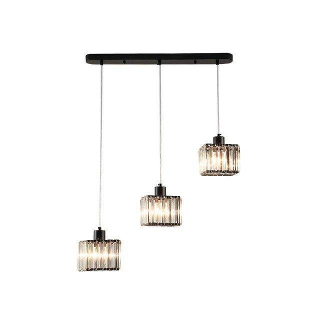 Suspension en verre carrée à LED design - vue 5 sur 12