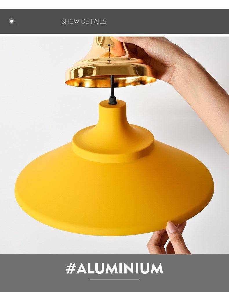 Suspension LED moderne en métal et base métalique
