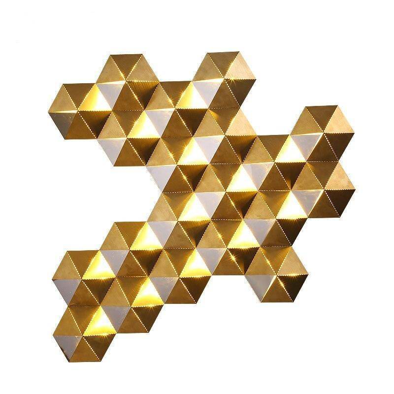 Applique murale design LED aux formes géométriques dorées Luxury - vue 4 sur 10