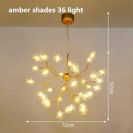 Lustre LED design arbre à branche et boules en verre - vue 19 sur 27