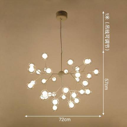 Lustre LED design arbre à branche et boules en verre - vue 11 sur 27