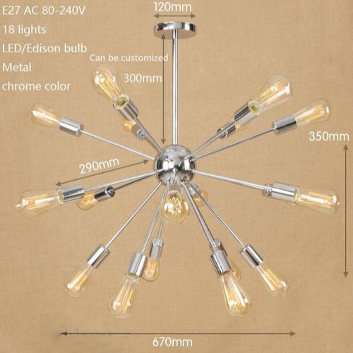 Lustre moderne LED style araignée métallique réglable Makari - vue 8 sur 7