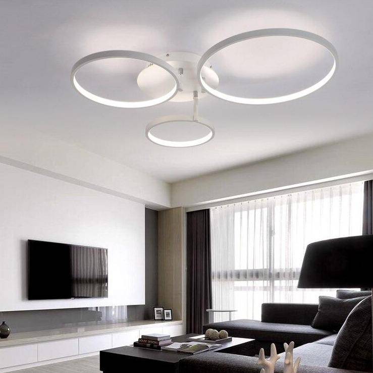 Plafonnier design en cercles blancs - vue 3 sur 10
