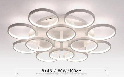 Plafonnier design en cercles blancs
