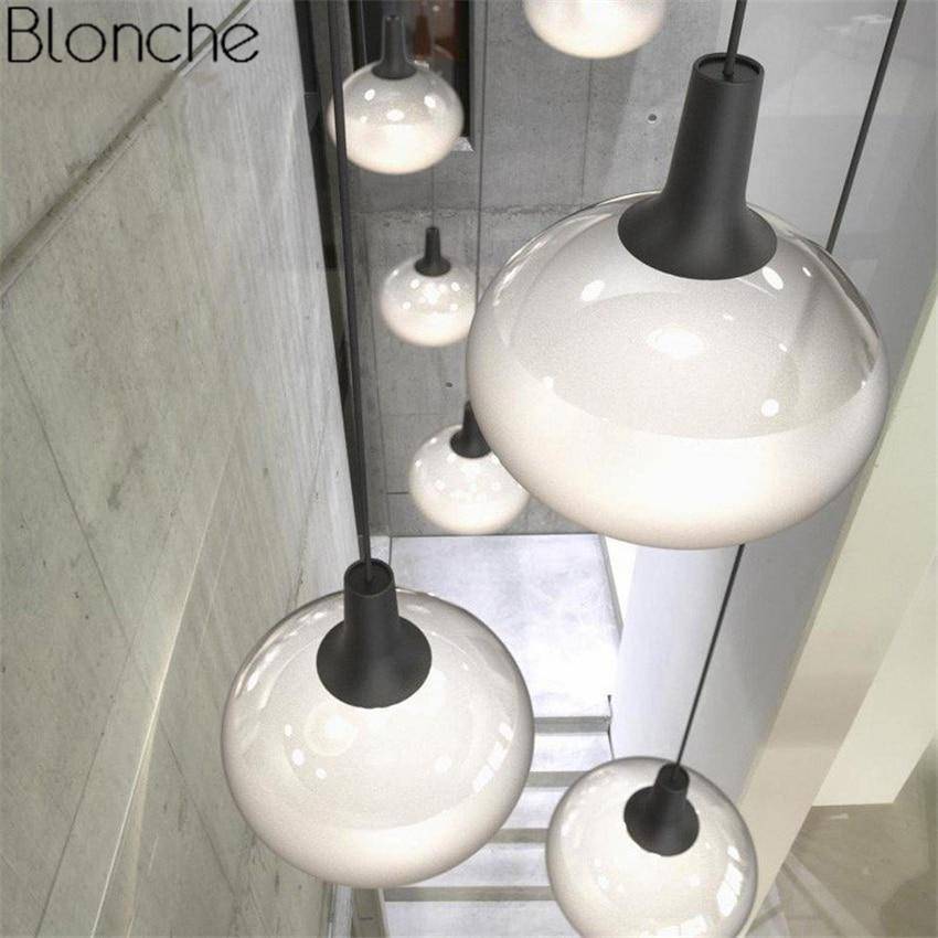 Suspension design ovale en verre à LED Oval - vue 5 sur 7