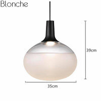 Suspension design ovale en verre à LED Oval