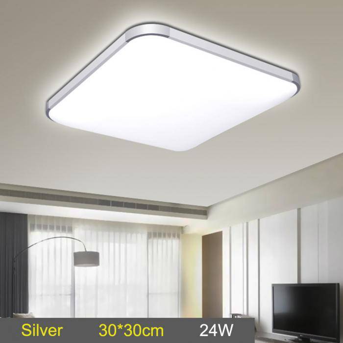 Plafonnier LED carré aux bords arrondis chromé Energy - vue 5 sur 5