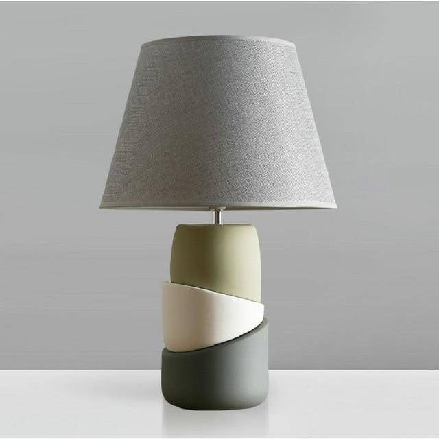 Lampe de chevet en céramique design avec abat-jour en tissu - vue 3 sur 4