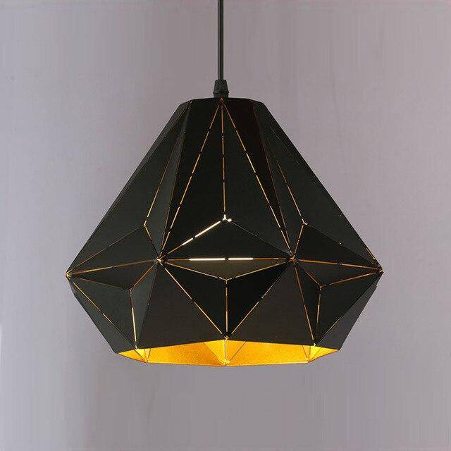 Suspension rustique noire polygonale Perforation - vue 8 sur 8