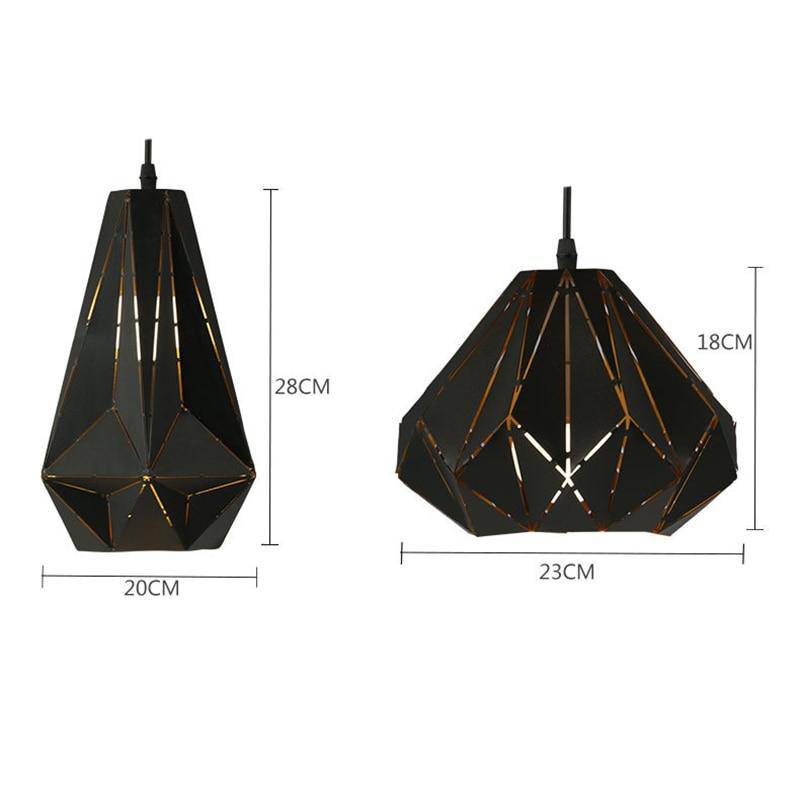 Suspension rustique noire polygonale Perforation - vue 5 sur 8