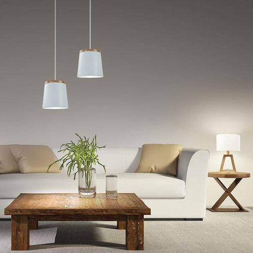 Suspension design bois et métal blanc Aisilan - vue 4 sur 7