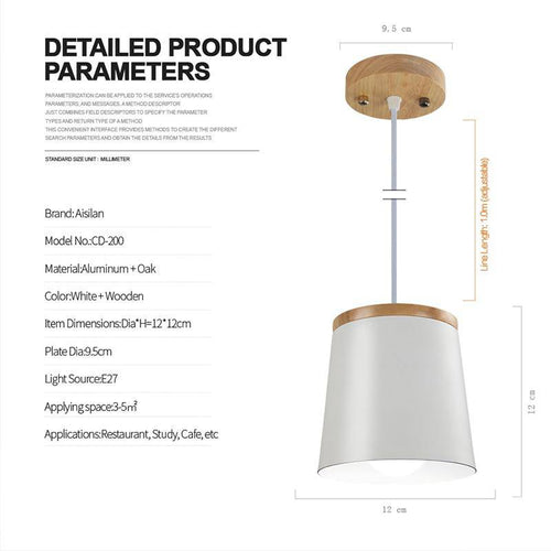 Suspension design bois et métal blanc Aisilan - vue 5 sur 7