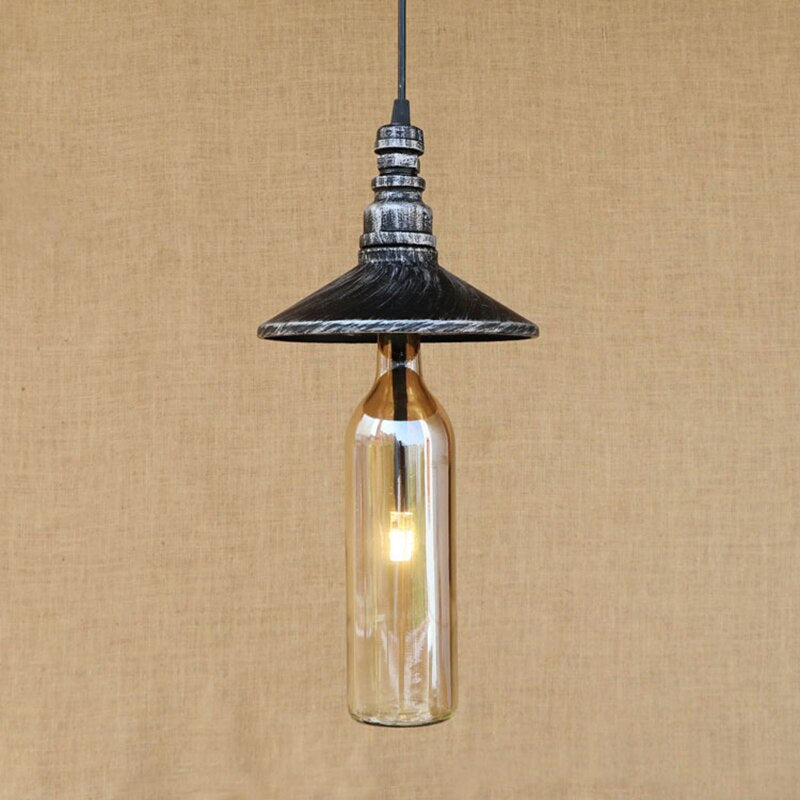 Suspension industrielle LED style bouteille en verre Sanmarino