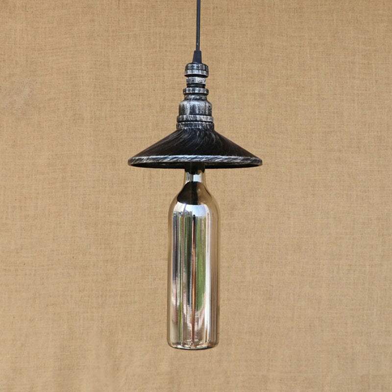 Suspension industrielle LED style bouteille en verre Sanmarino