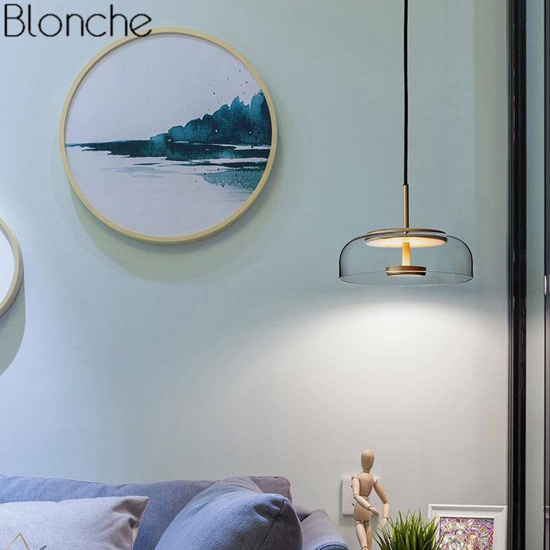 Suspension design LED avec abat-jour en verre Clear - vue 6 sur 7