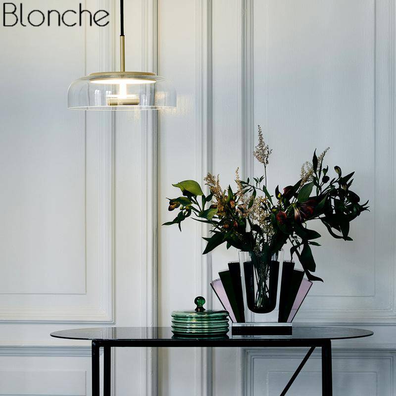 Suspension design LED avec abat-jour en verre Clear - vue 5 sur 7