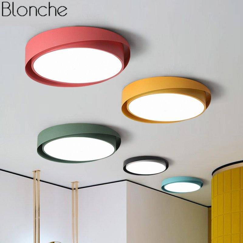 Plafonnier design LED arrondi de couleur Art