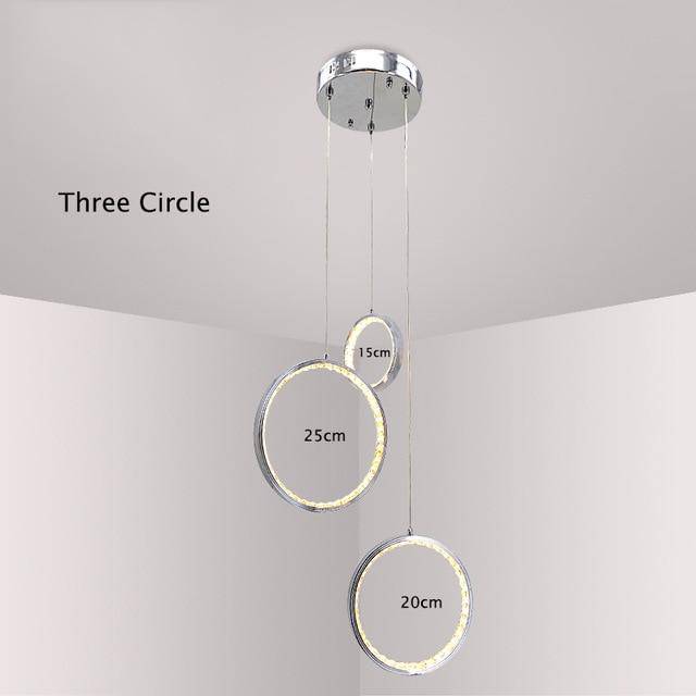 Suspension design LED cercle cristal - vue 5 sur 4