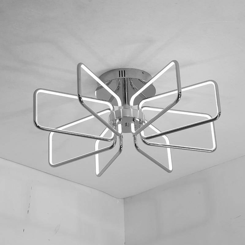 Plafonnier moderne rectangles chromé à LED - vue 6 sur 9